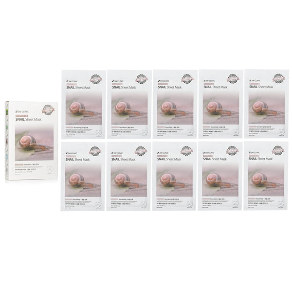 3W Clinic Mask Sheet - Essential Up Snail  10pcs x 25ml