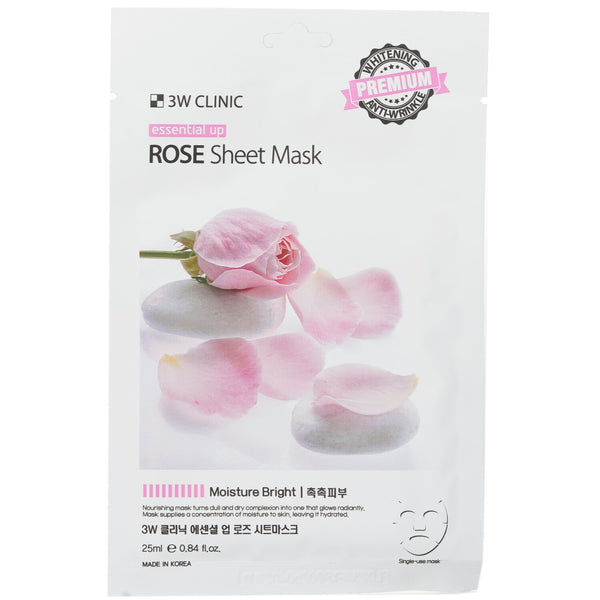 3W Clinic Mask Sheet - Essential Up Rose  10pcs x 25ml