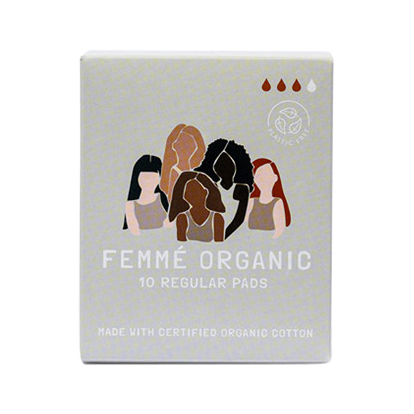 Femme Organic Organic Cotton Pads Regular x 10 Pack