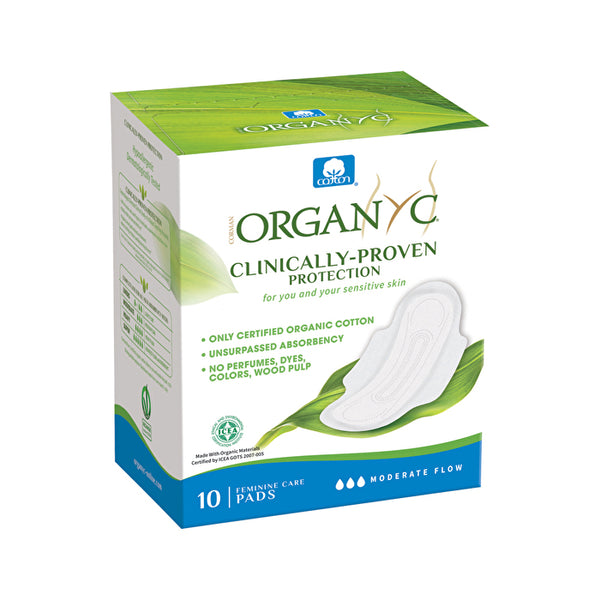 Organyc Organic Pads Ultra Thin with Wings Moderate Flow x 10 Pack